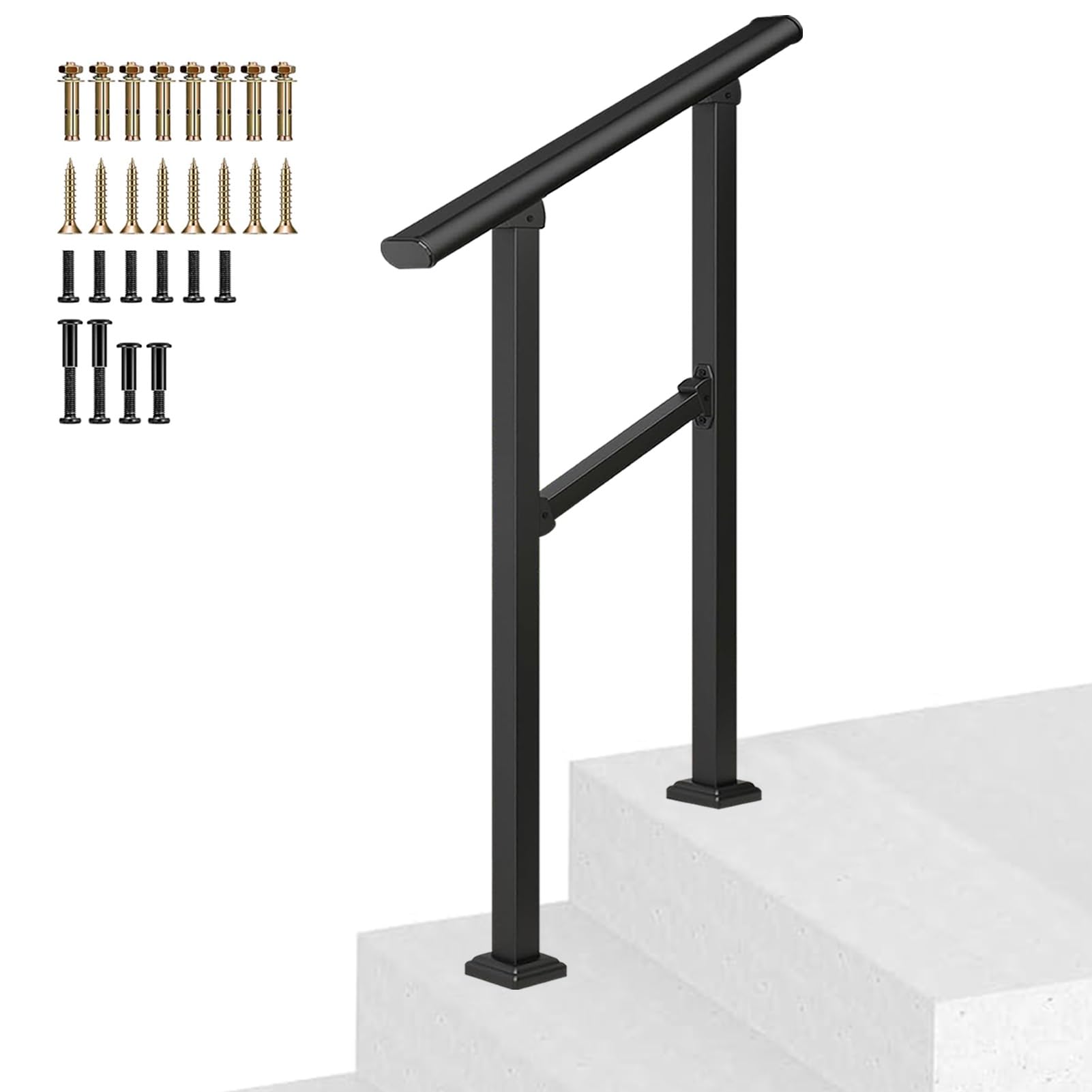 Rampe d'appui pour personnes âgées adaptée aux marches de terrasse