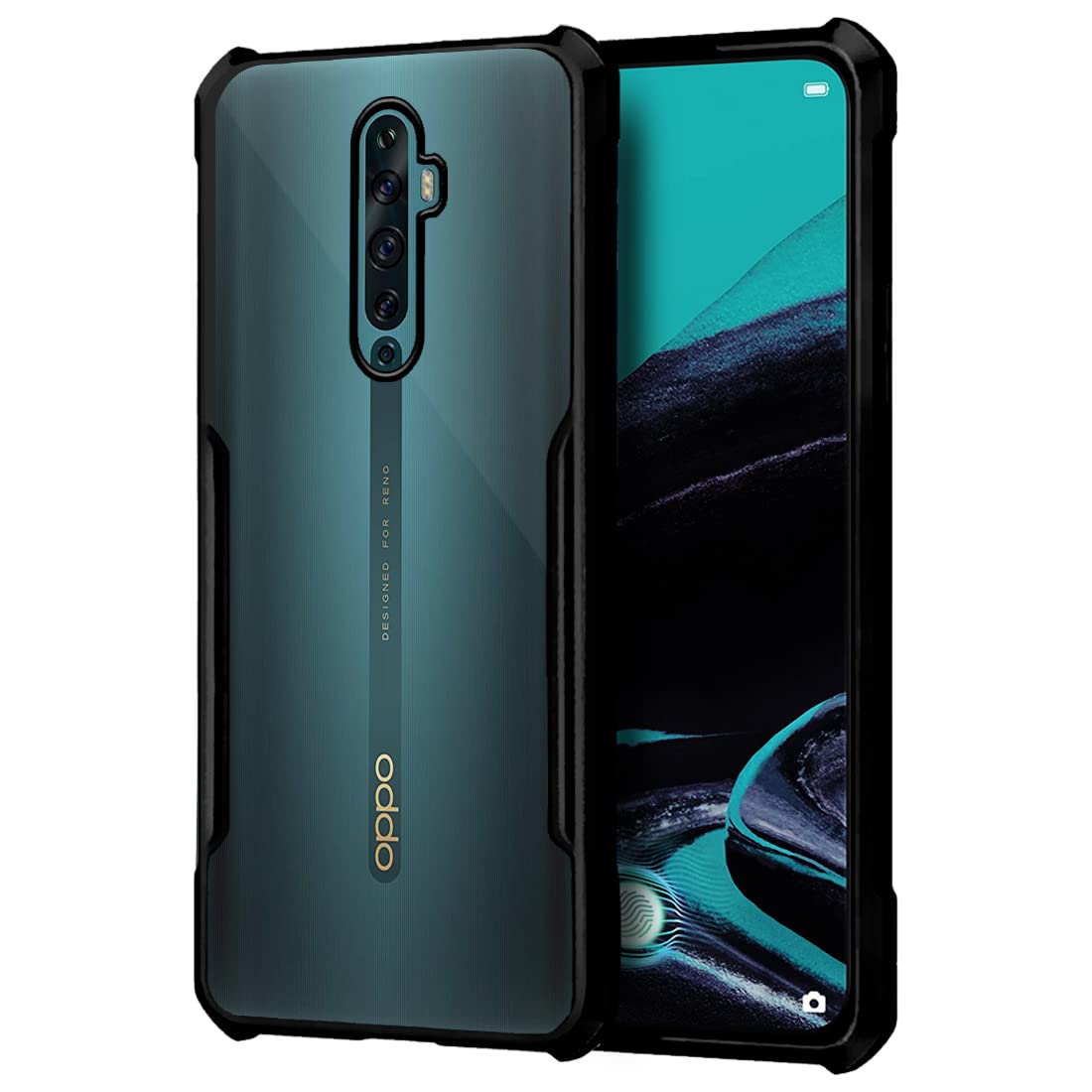 Fashionury Back Cover for Oppo Reno 2z / Oppo Reno 2F | Four Corner Hybrid Soft PC Anti Clear Gel TPU Bumper Case [Shock Proof] [Anti-Slip] (Black) (B0BN8VCJY2) Amazon Price History, Amazon Price Tracker
