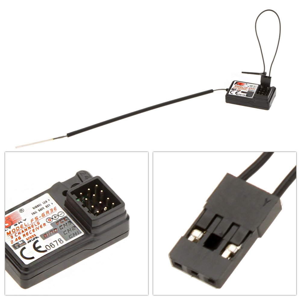Goolsky Flysky FS-GR3E AFHDS 2.4G 3CH Récepteurs pour FS-GT2 FS-GT2B FS-GT3B FS-GT3C FZ-IT4S RC Car Boat