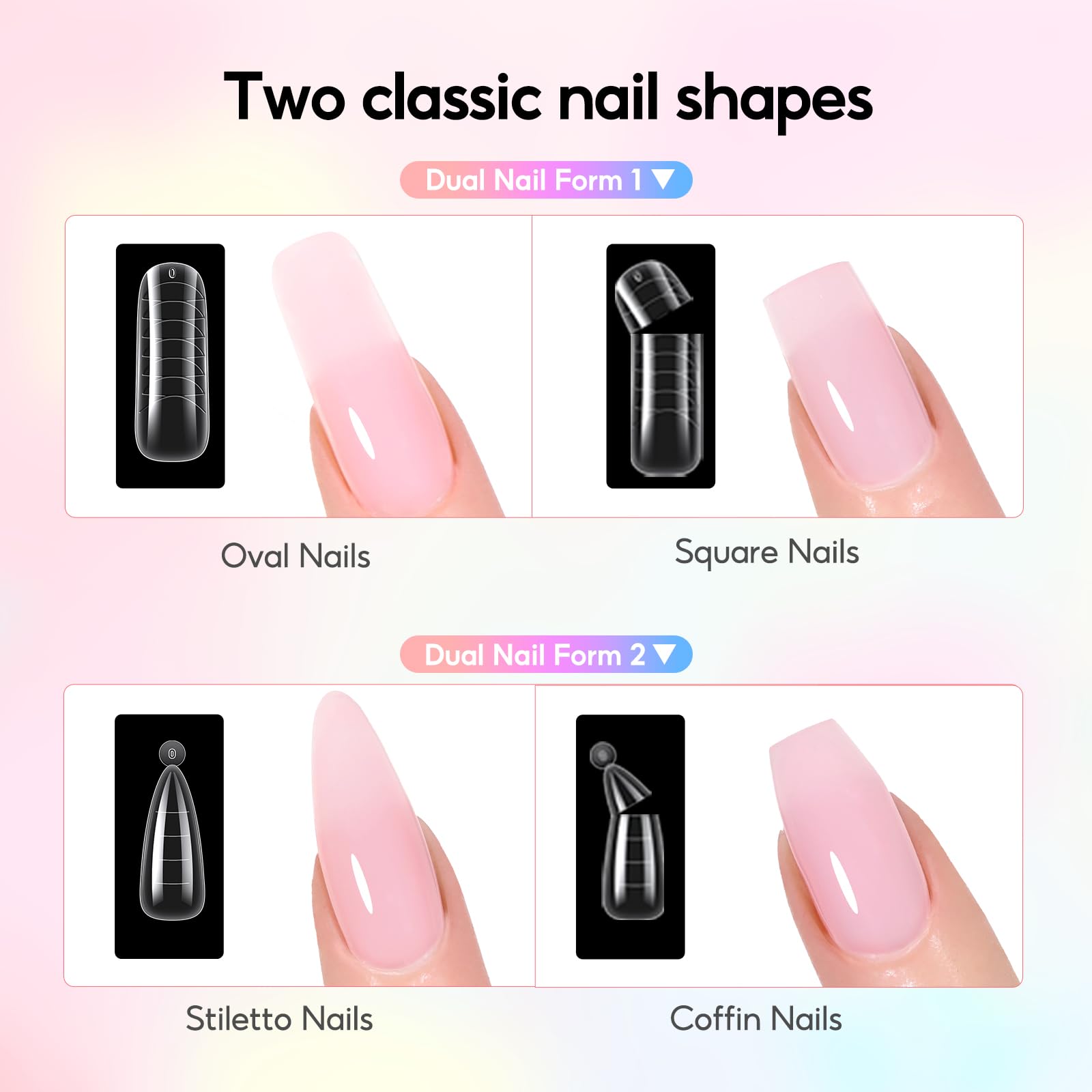 COSCELIA Gel Extensión de Uñas Kit, 4 * 16ml Poly Nail Gel Para Uñas Con Lampara Uñas y Slip Solution,Base Top Coat y Molde para uñas,Uñas Poligel Kit Completo para DIY — view 3