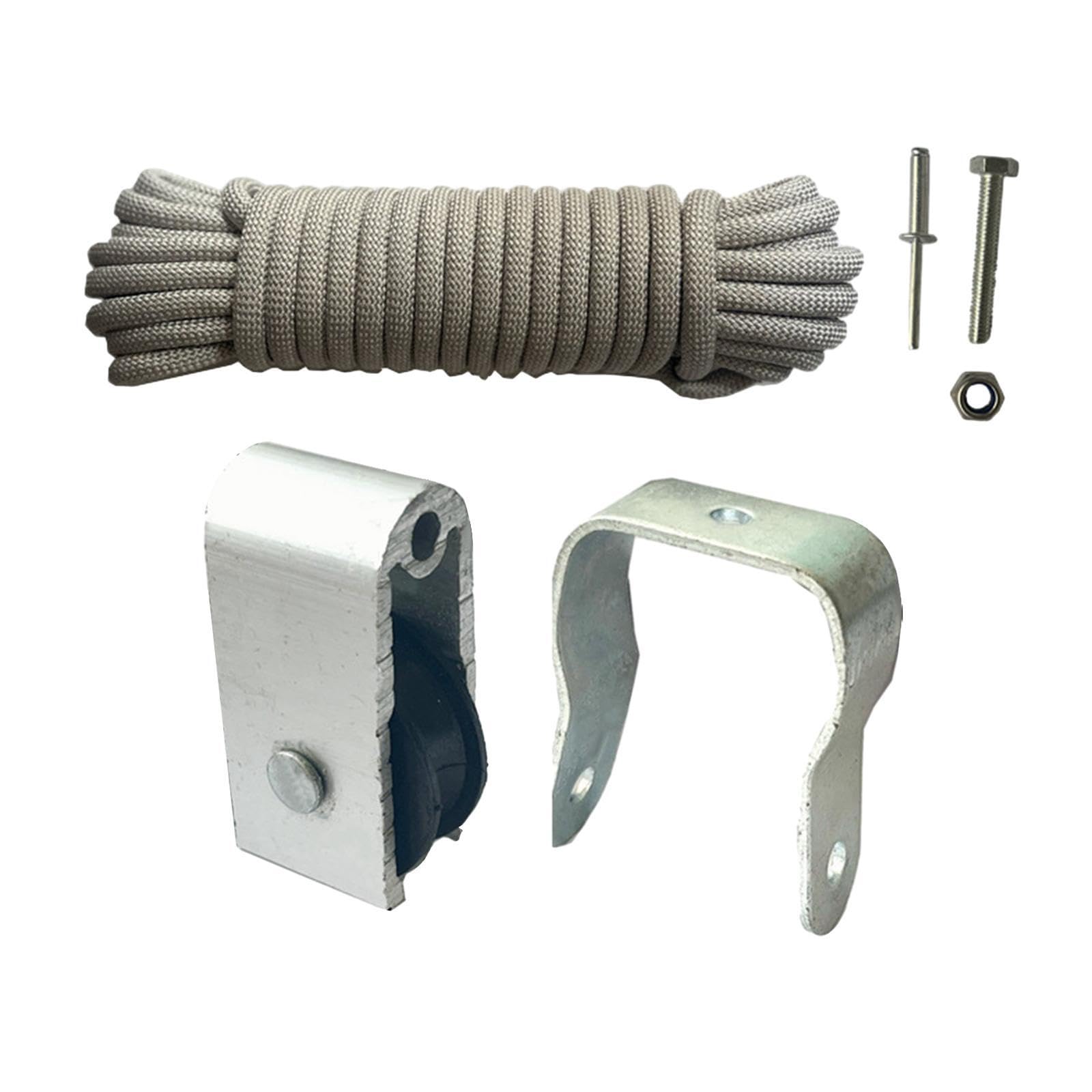 Kit de poulies pour échelle télescopique avec matériaux de qualité supérieure, Corde 12 mètres (40 Pieds), Remplacement pièces d'échelle endommagées, pièces d'entretien télescopiques