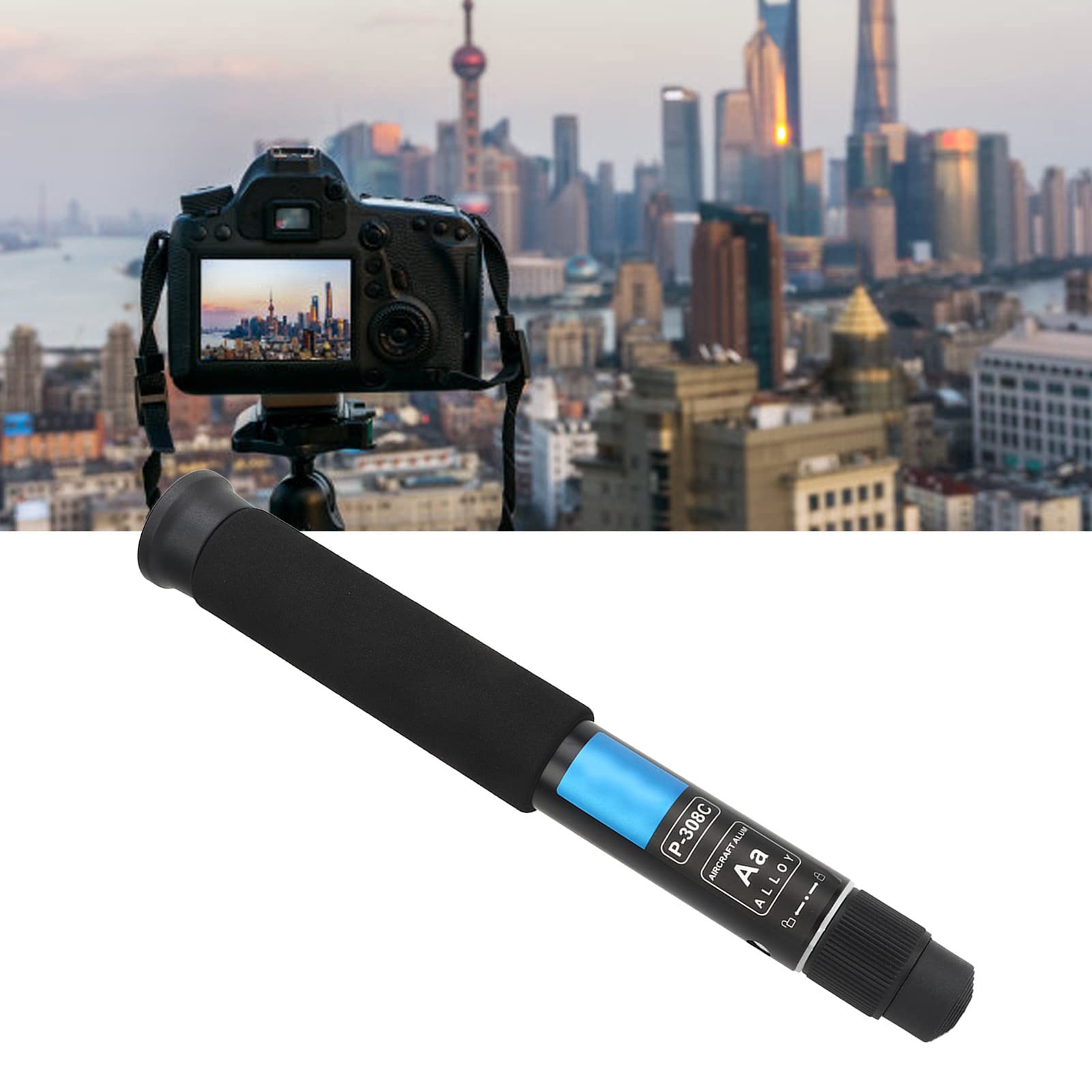 Monopode pour Appareil Photo en Alliage D'aluminium 8 Sections Réglables De 28 À 157 Cm Idéal pour Selfie en Plein Air Randonnée Et Vidéo Portable