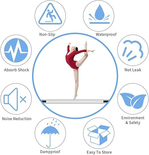 Miniatura 3 de INFUNTABLE - Alfombra inflable para gimnasia con bomba de 8 pulgadas de grosor para entrenamiento de yoga al aire libre, porristas, playa, uso