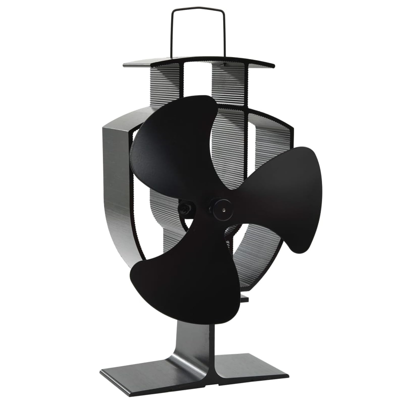 Ventilador para estufa de alimentación por calor 3 cuchillas negro-ventiladores para estufas de leña, ventiladores para hornos, ventiladores para chimeneas no eléctricas, quemadores/estufas
