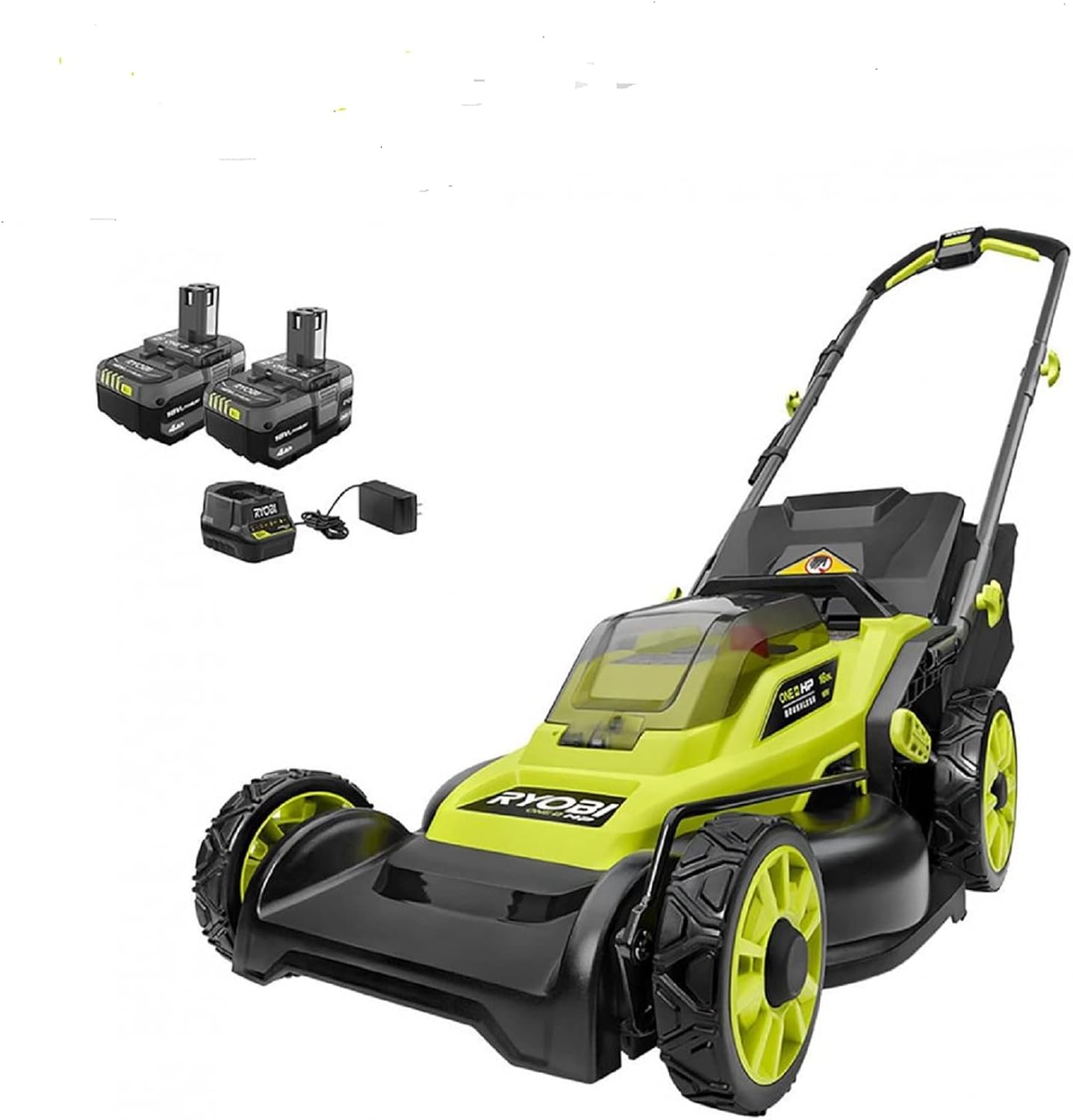 RYOBI 18V ONE+ HP Brushless 16'' Lawn Mower Kit 2 Batteries (Reed) GREEN - Thumbnail 4
