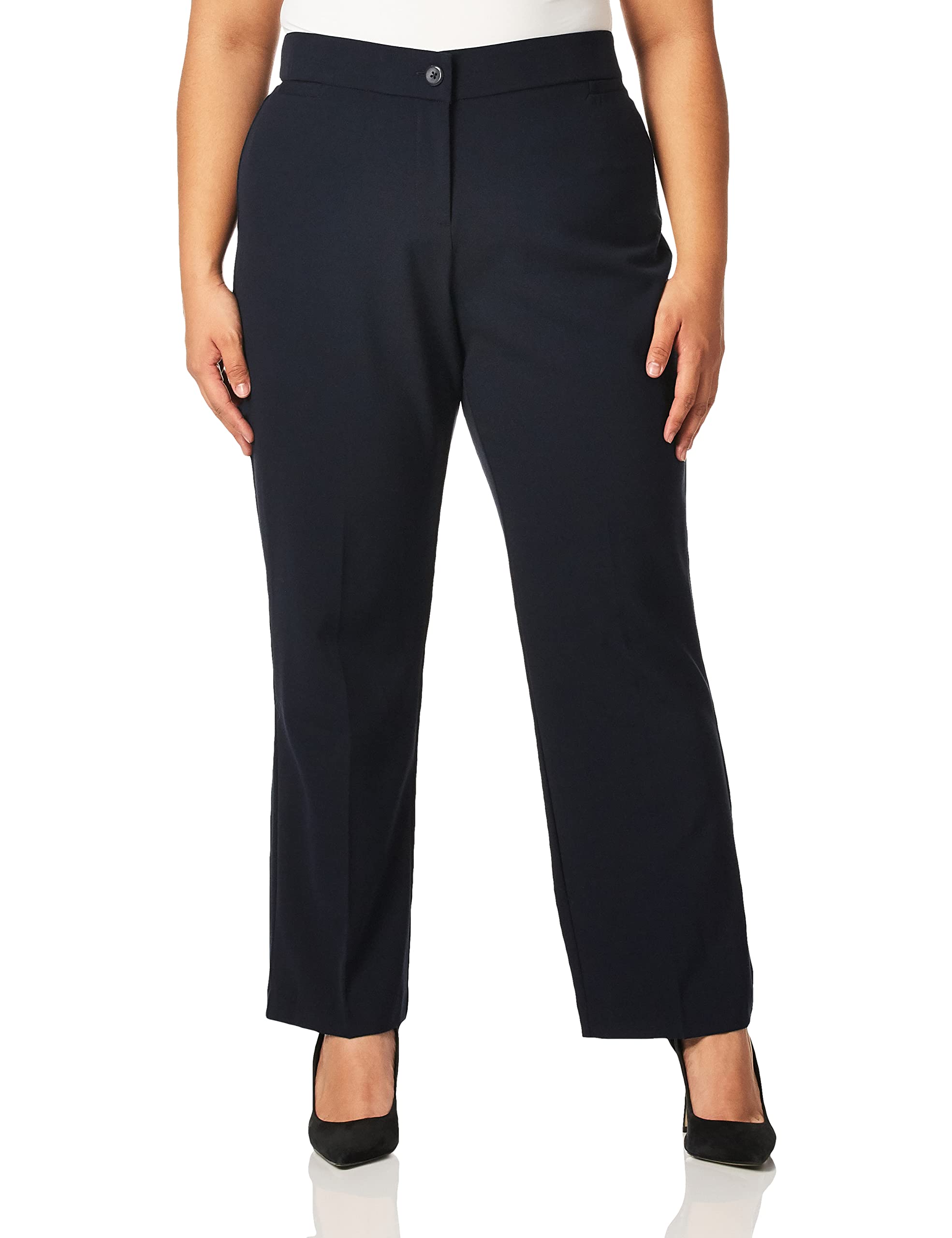 Briggs New York Womens Petite Bi-Stretch Tummy Straight Leg Pant