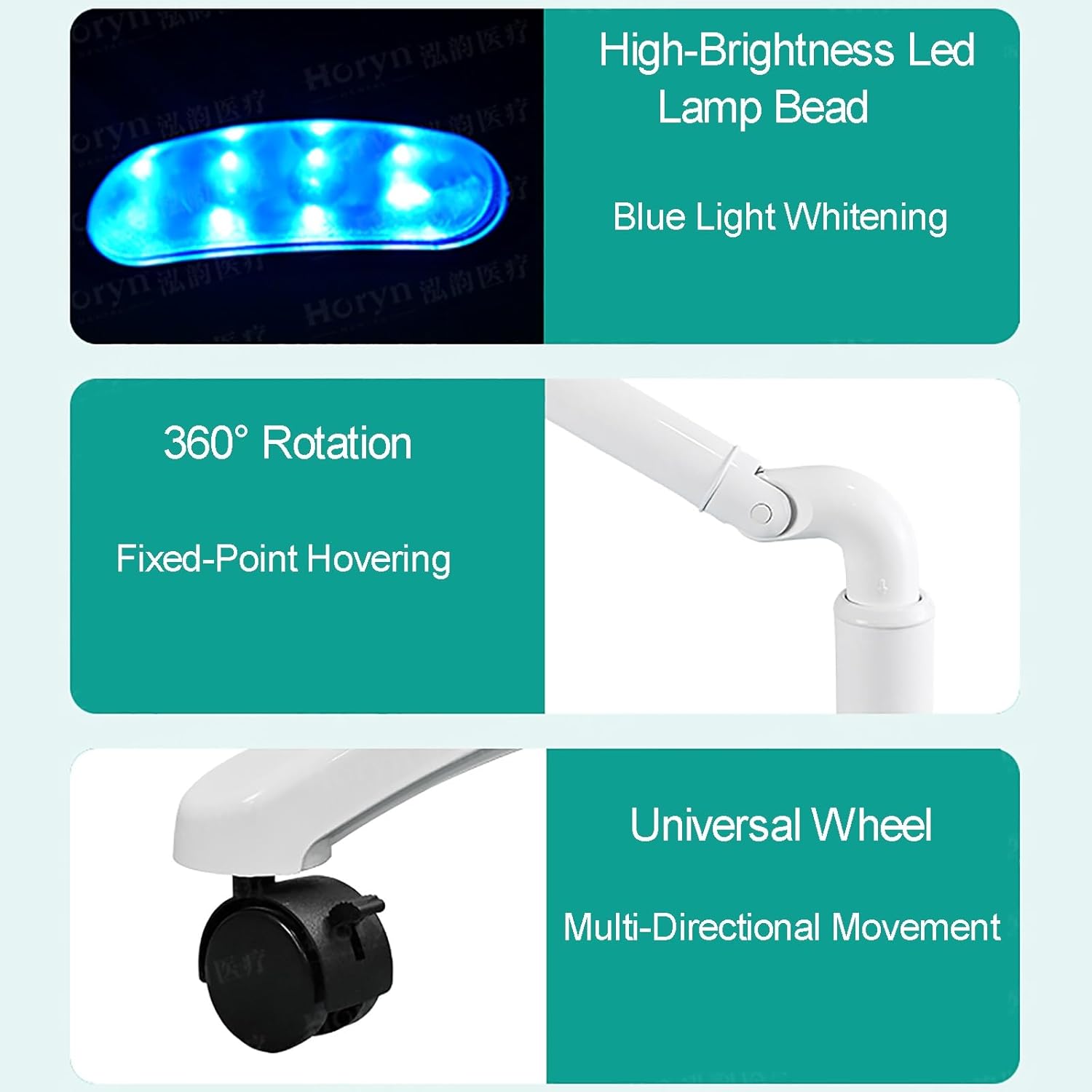 40 W Professional Teeth Whitening Machine with 8Pcs LED Cold Blue Light Teeth Whitening Bleaching Accelerator, for Dental Clinic, Beauty Salon