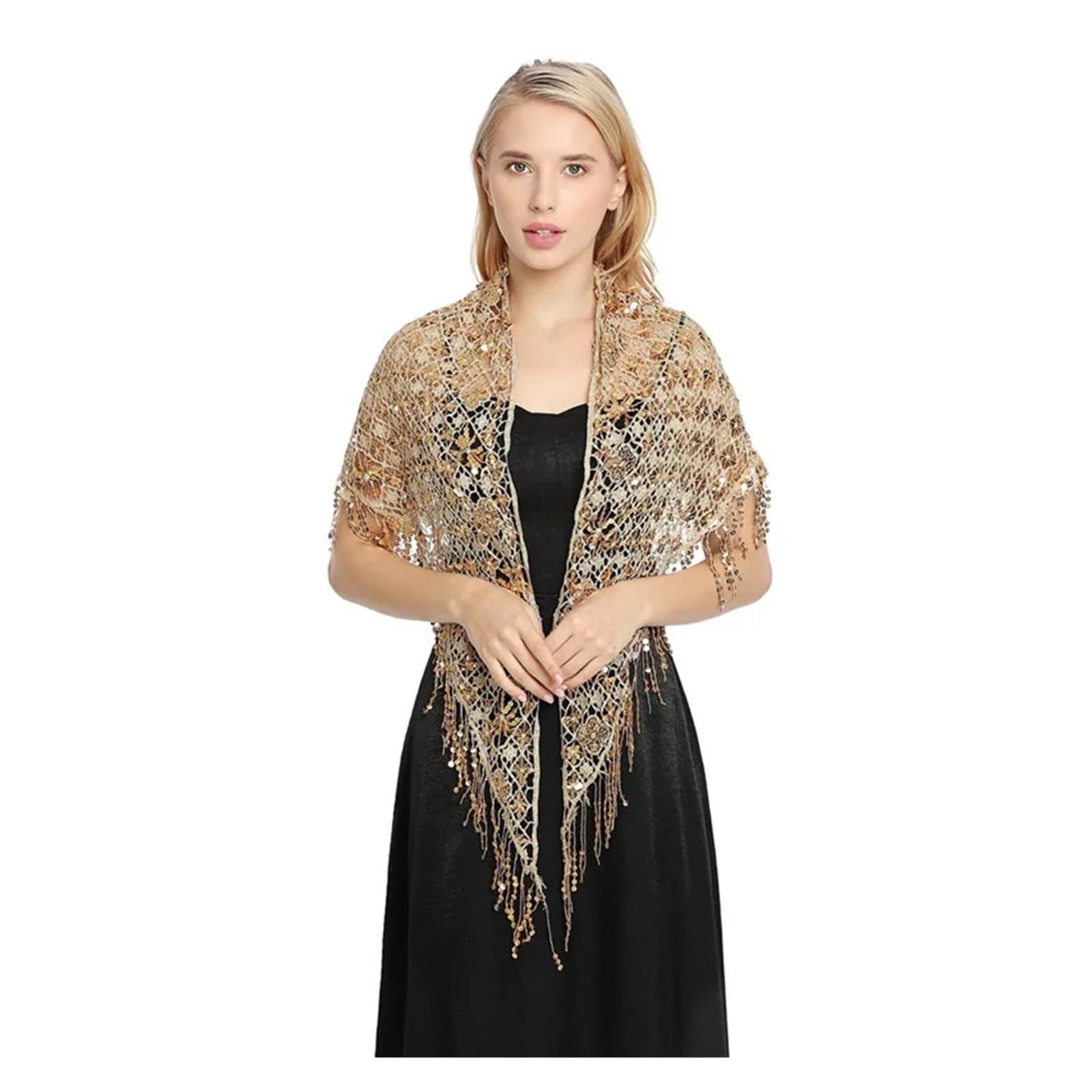 Chal de lentejuelas brillantes Chales elegantes de lentejuelas triangulares for mujer, Boleros for dama honor nupcial, capas, vestidos noche for banquete, chal fiesta