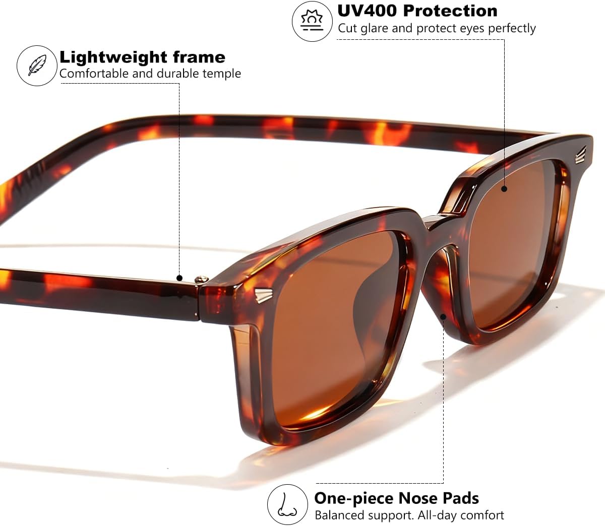 Retro Rectangle Sunglasses for Women Men Small Narrow Frame 90s Vintage Style Sun Glasses UV400 Protection Sunnies - Image 6