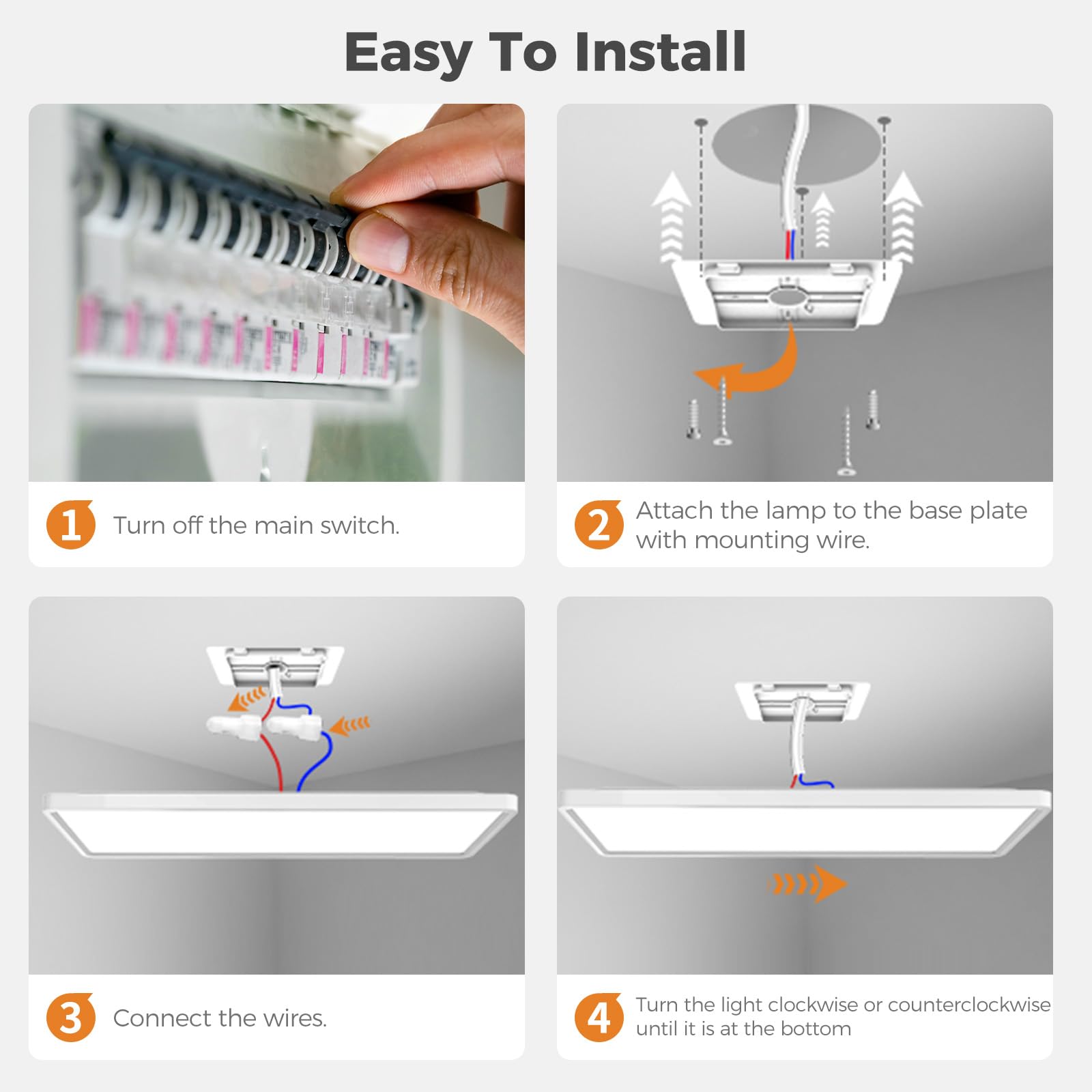 slochi LED Deckenleuchte Dimmbar 32W 3000LM, Deckenlampe mit Fernbedienung