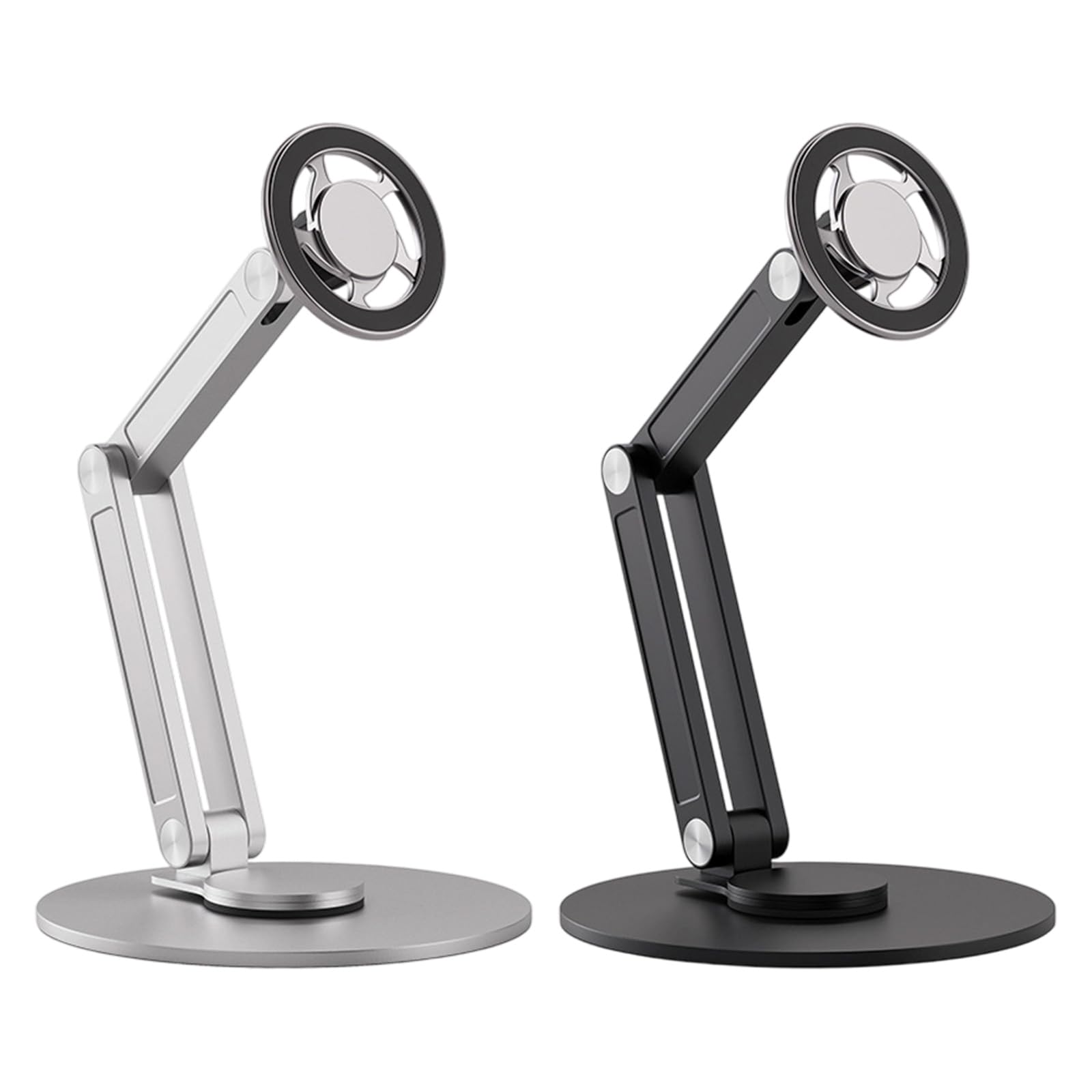 Supporto per telefono in lega di alluminio 360 rotante 16 cm, argento | Design pieghevole portatile per tablet e telefoni, supporto in alluminio con altezza