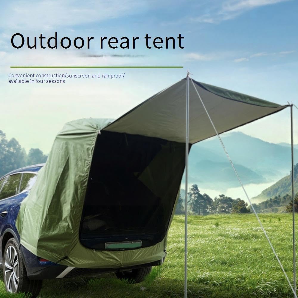Tienda de CampañA para PortóN Trasero de SUV con Postes, Impermeable Y Resistente Al Viento, Accesorios para Acampar En Coche, Toldos Y Refugios, para SUV Y Mpv de TamañO Mediano A Grande