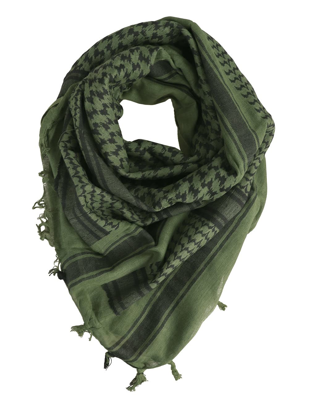 DOMINATOR URBAN COMBAT Szal taktyczny Shemagh z frędzlami, 100% bawełna, wojskowy Shemagh Tactical Desert Shemag Scarf, chusta na szyję dla kobiet i mężczyzn, 100 x 100 cm – wiele kolorów
