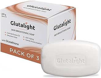 Glutalight Soap | Glutathione | Helps Even Skin Tone | Reduces Dark Spots & Fades Pigmentation | Bath Soap Combo Offers | Bathing Soap | Helps Control Excess Oil | For Radiant Glow - Pack of 3