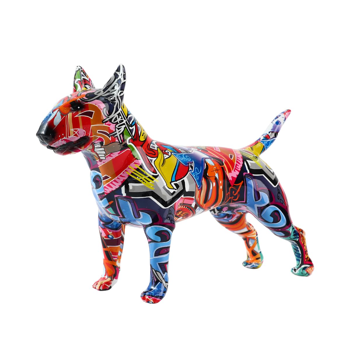 FLYuechun Ranan Art Creative G861 RA Figurine, Bull Terrier, Resin, Pet Figurine, Home Decoration, Modern Office, Desktop Craft