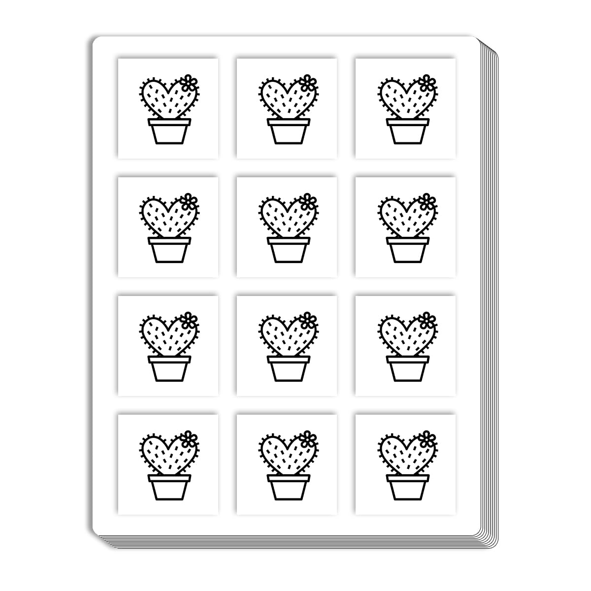 Stickers transparents cœur de cactus pour réussir vos projets de scrapbooking de 1,3 cm