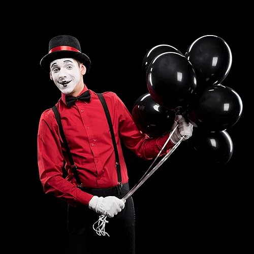 Miniatura 7 de Globos negros, 85 globos de látex de 18 pulgadas, 12 pulgadas, 10 pulgadas, 5 pulgadas, para decoración de fiesta de cumpleaños, baby shower, boda,