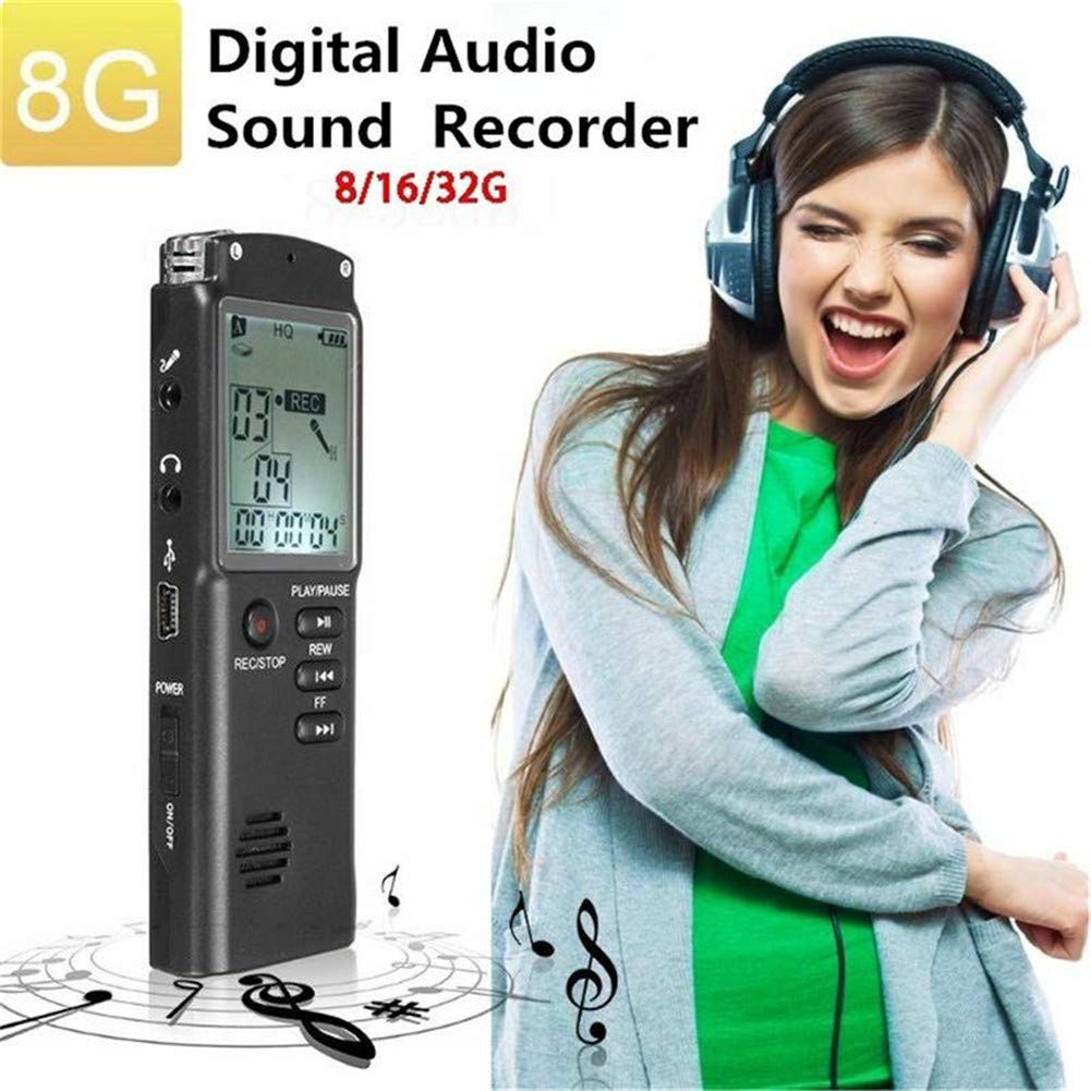 Grabadoras de Voz Digitales Digital Voice Recorder Reproducción de Mp3 Pluma de Grabación Externa Profesional HD Reducción de Ruido Super Pantalla Grande Pluma de Grabación Inteligente 16GB