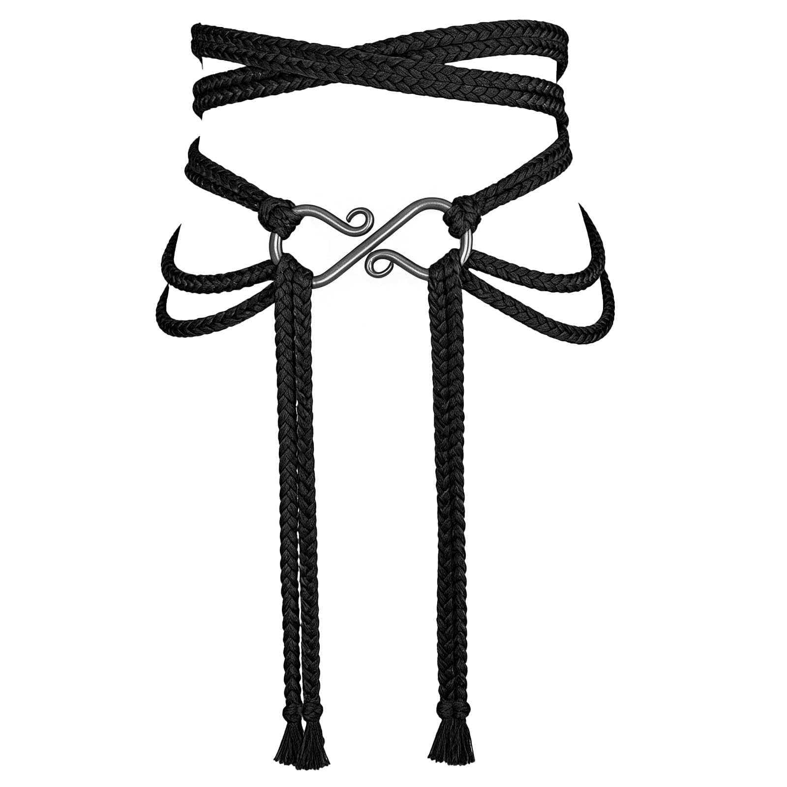 HiiFeuer Medieval Rope Belt with Metal Buckle, Renaissance Adjustable Long Rope Belt for Dresses Viking Cosplay Ren Faire