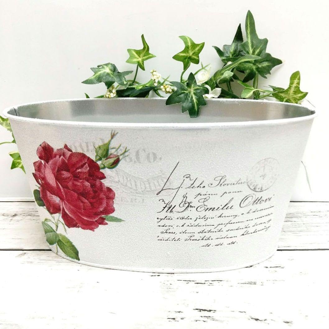 デコパージュ ꔛ‬ꕤ インテリア雑貨*鉢カバー*リメ缶 *小物入れ*薔薇 *多肉 ❤︎sale❤︎デコパージュ ꔛꕤ インテリア雑貨♡鉢カバー♡小物