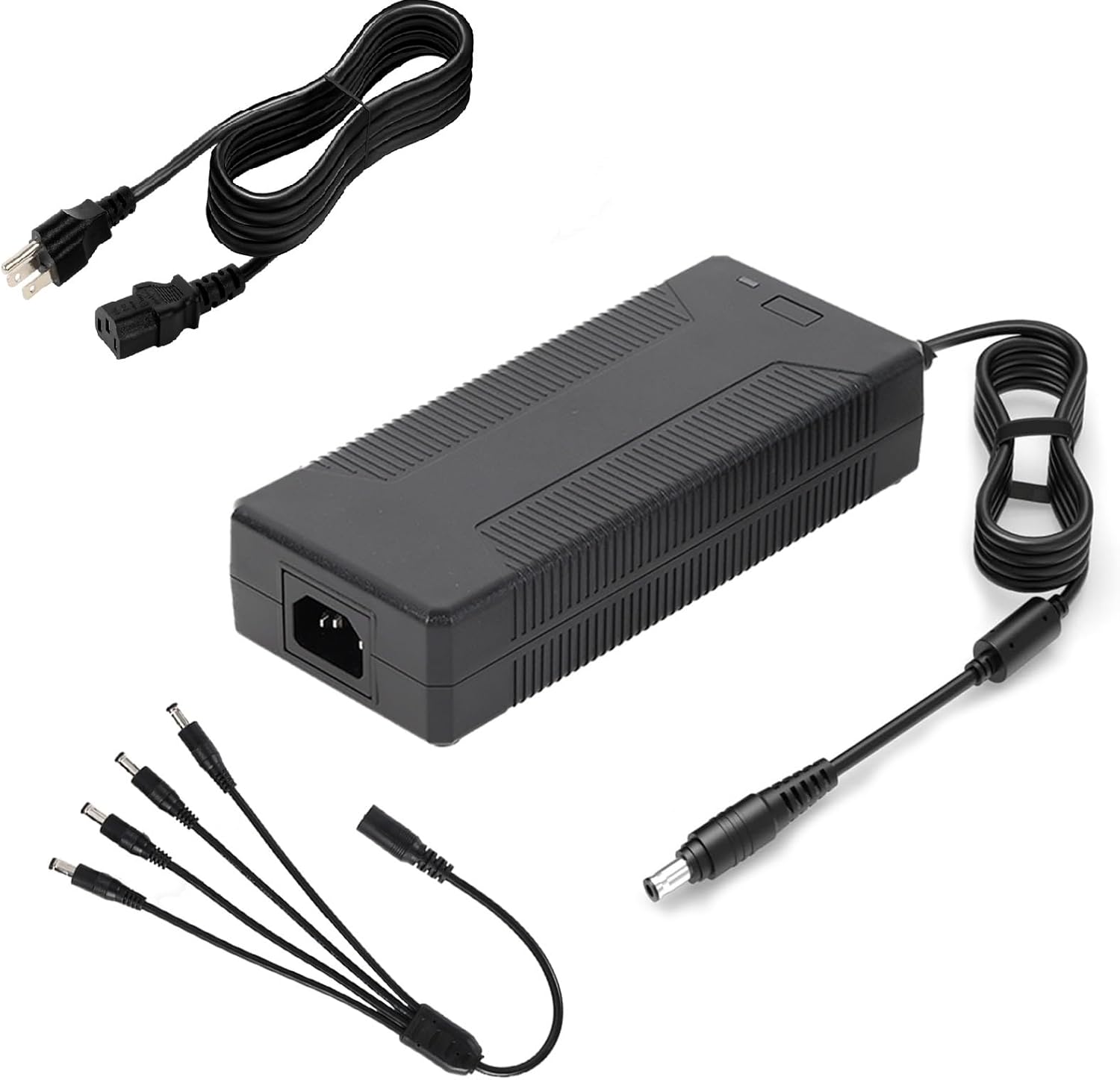 24V10A Power Adapter 240W with DC Plug Sizes of 5.5 * 2.5MM and 5.5 * 2.1MM is Appropriate for powering Various Devices Including 24V LED Strip Lights, Security Cameras，Sound Equipment。