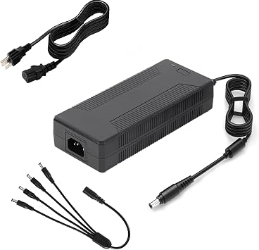 24V10A Power Adapter 240W with DC Plug Sizes of 5.5 * 2.5MM and 5.5 * 2.1MM is Appropriate for powering Various Devices Including 24V LED Strip Lights, Security Cameras,Sound Equipment