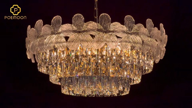 Poemoon 11 Lights Modern Flower Elegant Crystal Chandelier 6