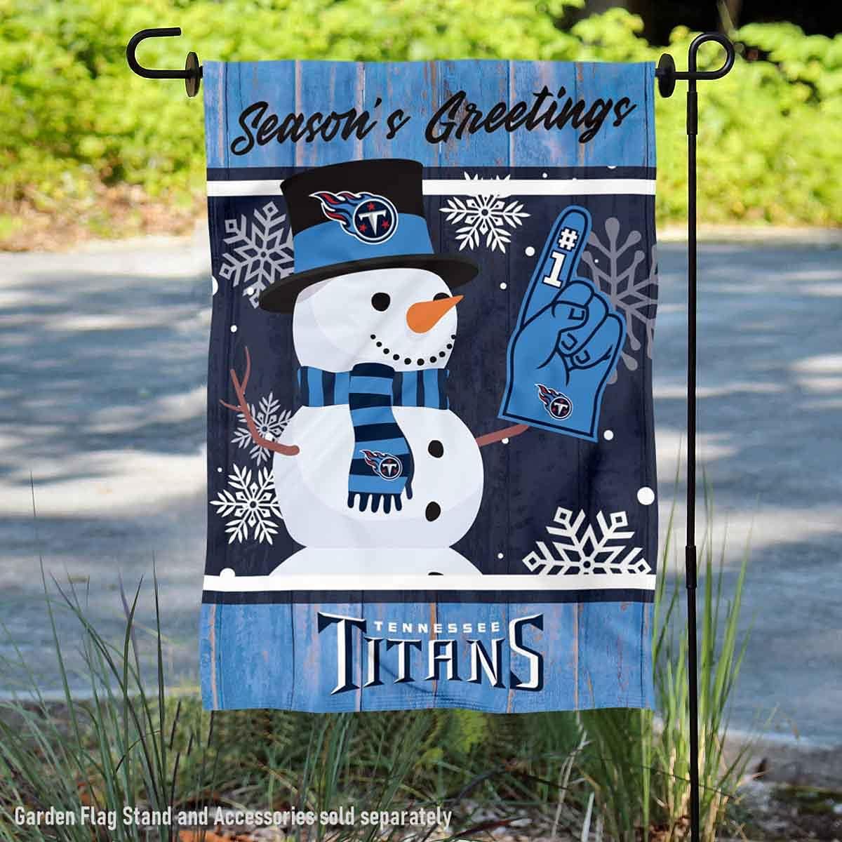 Tennessee Titans Holiday Winter Snow Garden Flag Double Sided Banner - Image 2