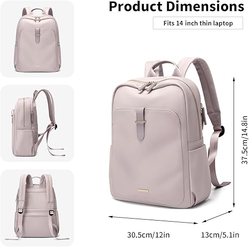 Miniatura 4 de GOLF SUPAGS Mochila para laptop para mujer, mochila informal para trabajo, viajes, para cuadernos de 1416 pulgadas, Gris rosadodo., Casual de