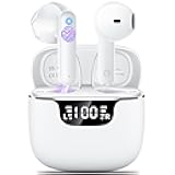 Wireless Earbuds, Bluetooth 5.4 Headphones with 42H Ultralight Ear Buds,Bluetooth Earbuds with 4 ENC Noise Cancelling Mics, HiFi Deep Bass Dual LED Display USB-C, Waterproof Earphones for Android iOS
