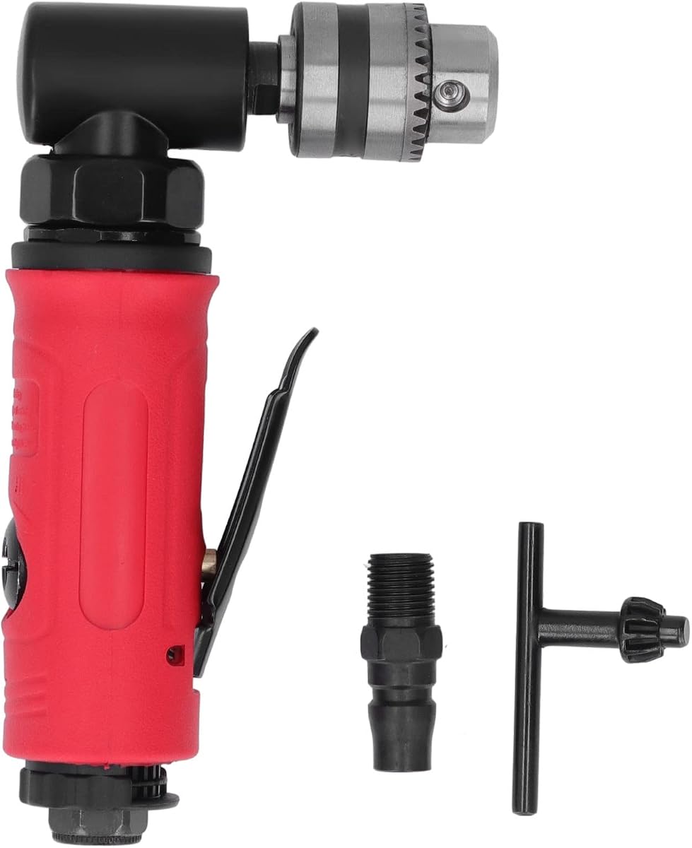 Air Power Drill Mini 90° Elbow Pneumatic Drill 15000rpm Industrial Air Mini 1/4in Zinc Alloy for Tight Area