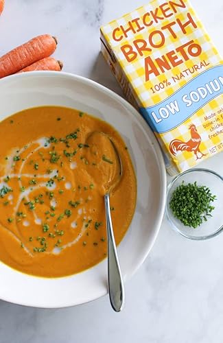 Miniatura 4 de Aneto Caldo de pollo 100% natural bajo en sodio  34 onzas líquidas - 1 paquete  Ingredientes más frescos  Sin concentrados ni polvos