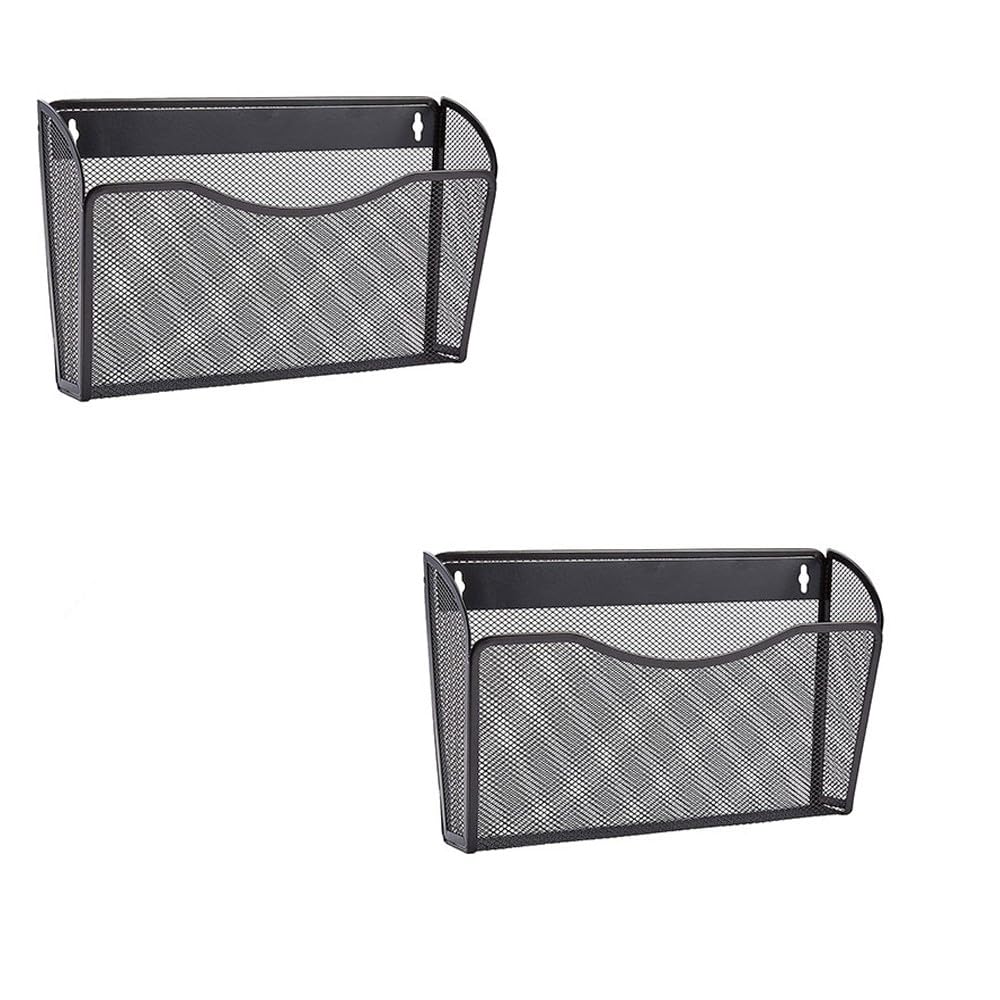 SagaSave 2 organizer da parete in rete A4, organizer da scrivania, organizer per posta, riviste, nero