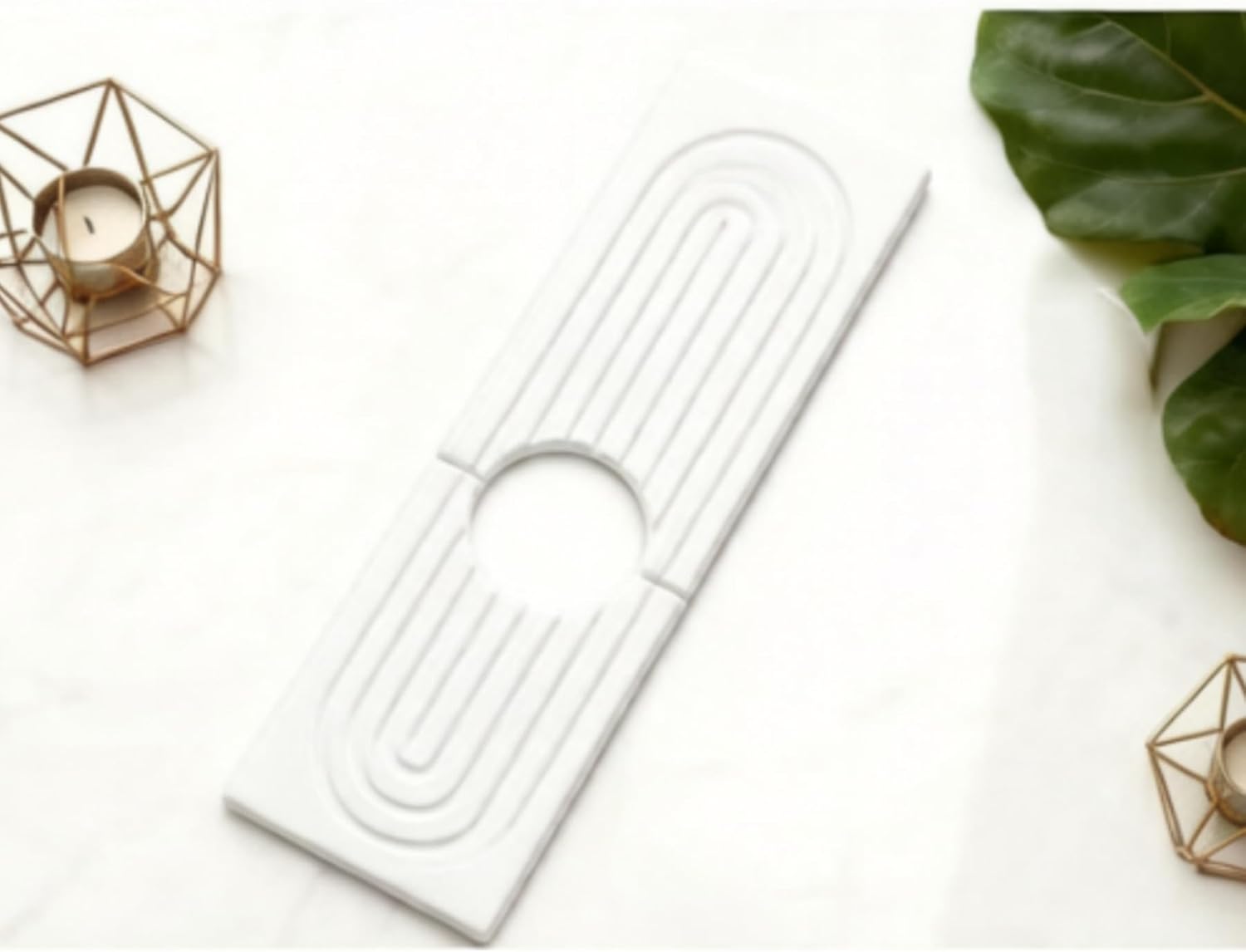 Diatomite Kitchen Sink Faucet Mat, White, 15.7'' x 3.9'' image 4