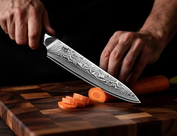 SHAN ZU Utility Knife 6 inch, Japanese Damascus Kitchen Knife, Professional Chef Knife with Sharp 67 Layers High Carbon Steel Blade and G10 Handle - PRO Series | Sharp 67 Layers High Carbon Steel Blade and G10 Handle - PRO Series