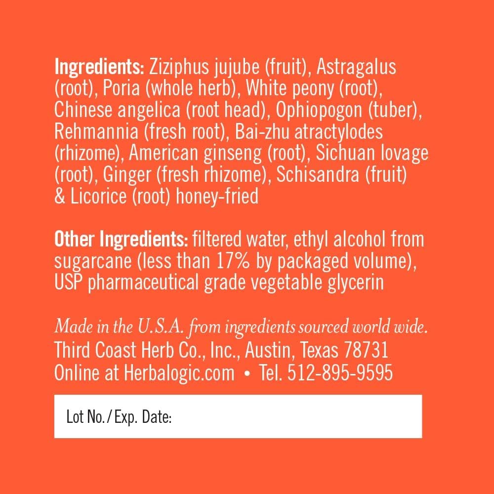 Herbalogic - Peak Power Liquid Herb Drops - Stimulant-Free Natural Energy Formula to Combat Adrenal Fatigue & Improve Physical Stamina - Contains American Ginseng & Astragalus - 2 Fl. Oz.