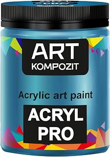Heavy Body Acrylic Paint Pro - 0.43 l (14.54 fl oz) | Acrylic Paint for Indoor & Outdoor, Wood, Glass, Metal, Leather | Weather-Resistant, Non-Toxic, Painting Supplies for Craft and Model Paint - Made in Europe (Clear Blue)