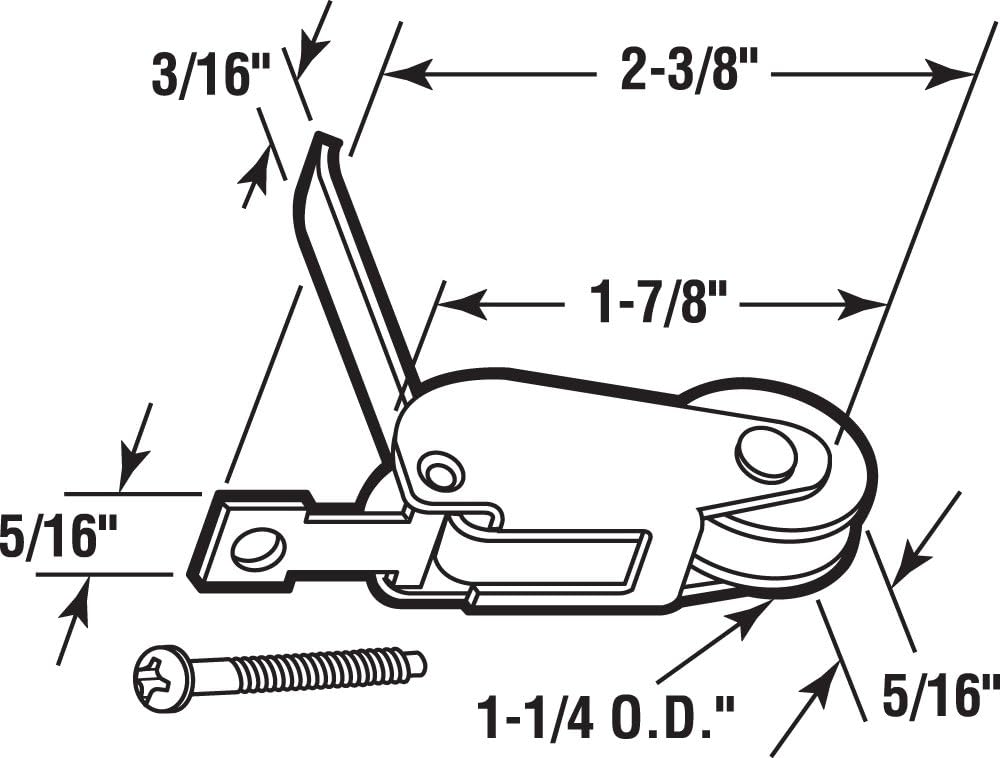 Prime-Line B 654 1-1/4 In. Nylon, Sliding Screen Door, Spring Tension Roller (2 Pack)