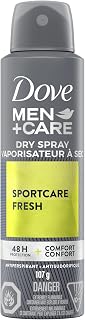 Dove Men+Care SPORTCARE Antiperspirant Deodorant Dry Spray ACTIVE+FRESH, 48HR Protection + Triple Action Moisturiser 107 GR