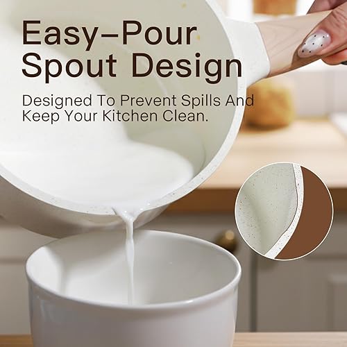 Miniatura 6 de Juego de ollas y sartenes antiadherentes, no tóxicos, 22 piezas de utensilios de cocina de cerámica, ollas y sartenes antiadherentes con tapa,