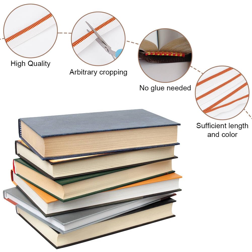 Cuttable Book INFUNLY 10 Colors Book Binding Headbands DIY Book Binding Endbands 2 ...
