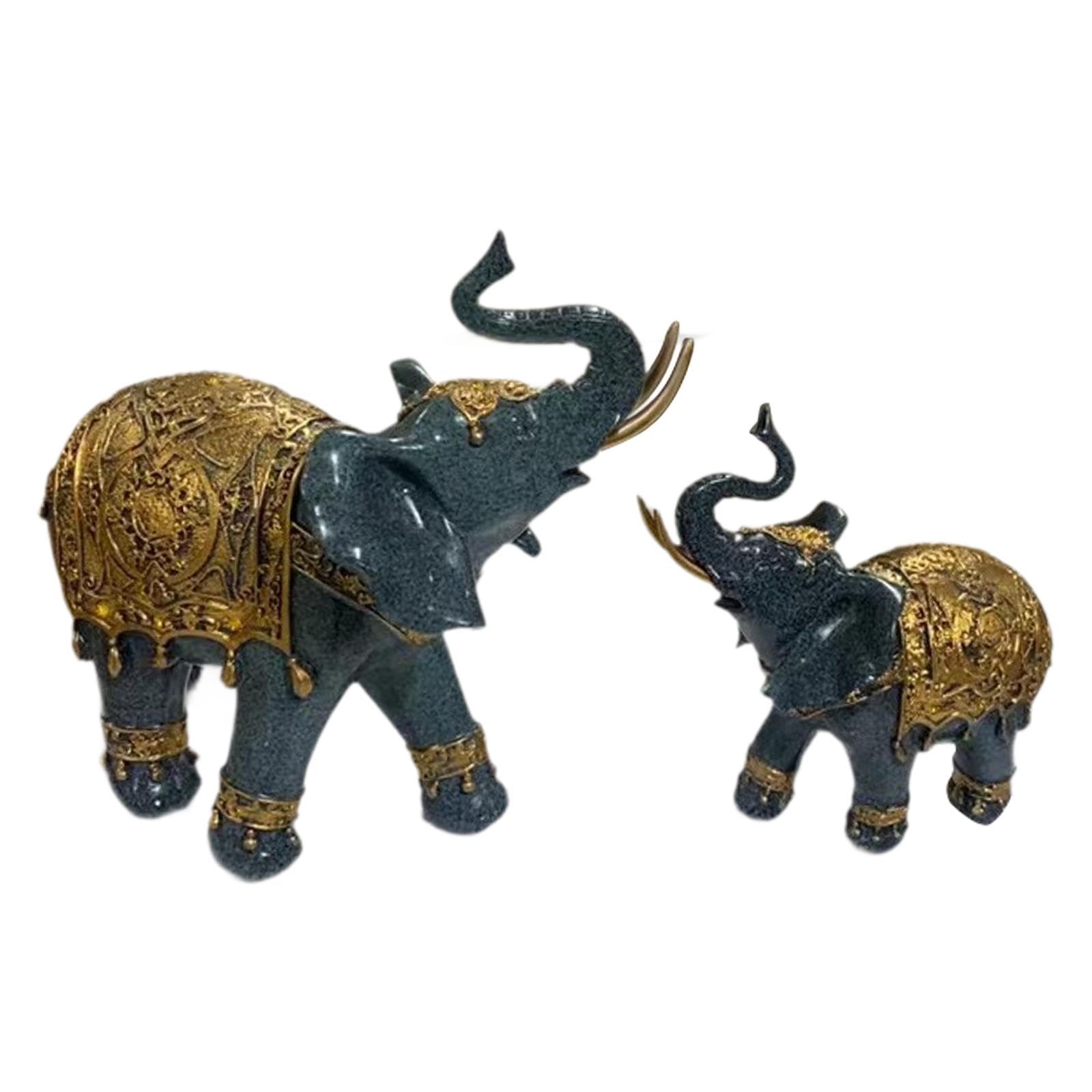 宝石細工　象置物 Amazon.co.jp: Wswqop 高級な象の像セット、和風インテリアに
