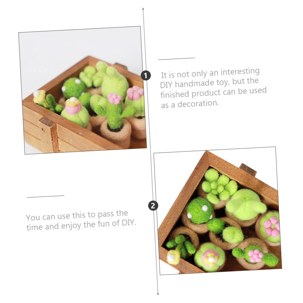 ERINGOGO DIY Cactus Wool Felting Kit 8pcs Needle Felting Kit Craft for Home Decoration and Boys and