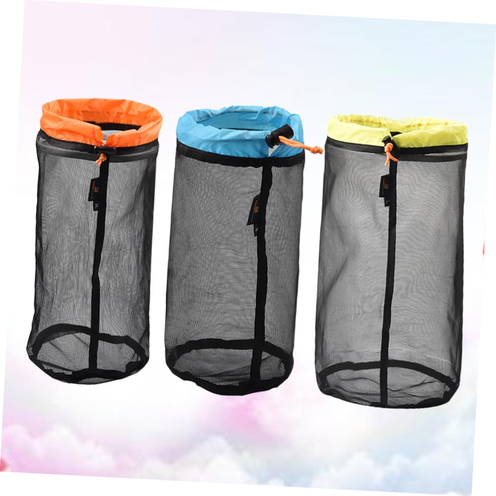 3 Set Borsa Portabiancheria Borse per Riporre Gli Indumenti Sacco di Compressione per Sacco A Pelo Borsa con Coulisse in Rete Compresso Sacca per A Pelo 3 Pezzi * 3