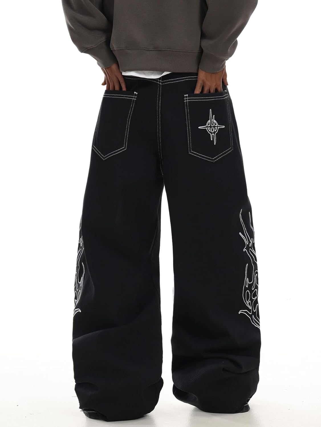 Baggy Jeans for Men Loose Fit Denim Trousers Y2k Casual Pants 2000s Streetwear