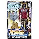 ab 4 Jahren geeignet Hasbro Avengers E0611EW0 - Marvel Titan Hero Star-Lord Actionfigur, mit Power FX Pack