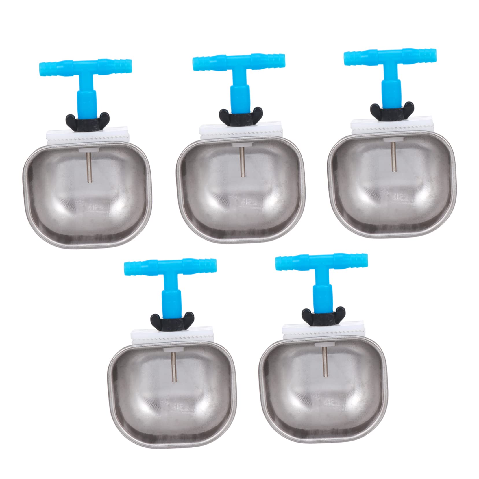 Mipcase 5pcs Stainless Steel Rabbit Drinking Bowl Poultry Water Bowl Auto Water Dispenser Easy Clean Stable Safe for Rabbits