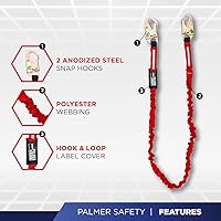 Vista 4 de Palmer Safety Kit de arnés de seguridad de protección contra caídas I arnés de construcción + varios cordones + extensor de anillo en D