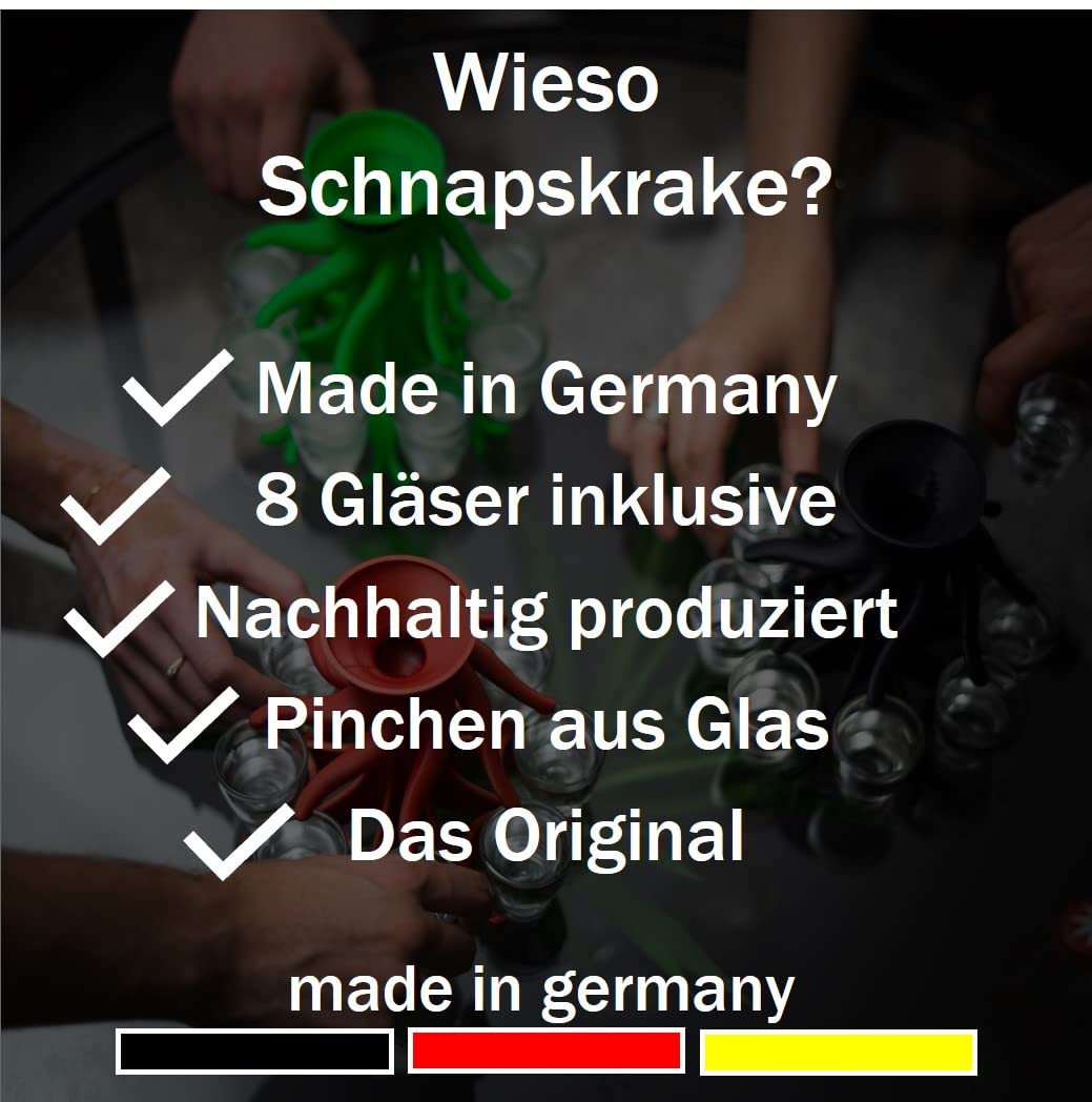 Das Original - Getränkeverteiler für 8 Personen - 40 Geburtstag Geschenk - Bar Butler - Ausgiesser - Einschenker (schwarz, inkl. Gläser)