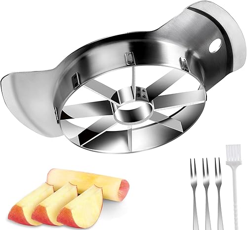 Cortador de manzana de acero inoxidable, 8 rebanadas, hoja afilada